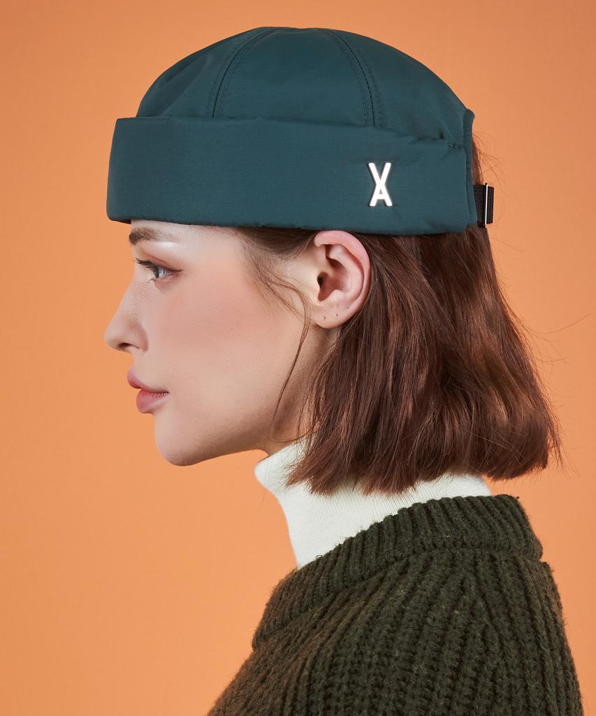 Bajal Heavy Padded Studded Logo Watch Cap Green