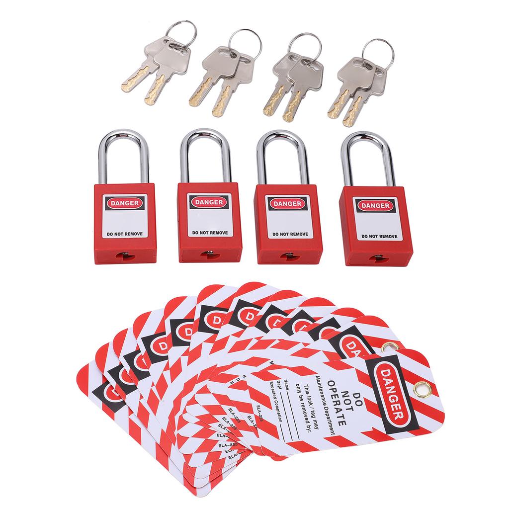 Electrical Lockout Tagout Kit with Safety Padlocks Keys Loto Tags for Industrial Chemical Electric Power