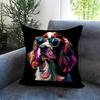 Colorful Painted Dog Cushion Cover Comfortable Reversible Pillow Cover Ideal for Car Sofa Bedroom  Beyond