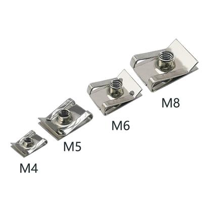 10 Stück Edelstahl-U-Typ-Clips mit Gewinde M6 M5 M4 M8 8/6/5/4 mm Reed-Muttern