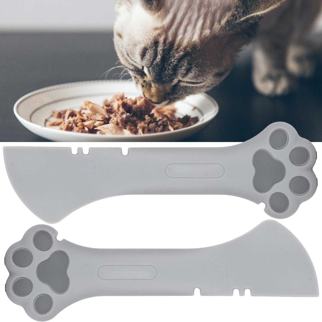 2pcs Multifunction Pet Cat   Can Opener Food Spoon Silicone Lightweight Washable for Cat