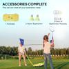2.8m Portable Folding Badminton Net Set with 4 Badminton Rackets