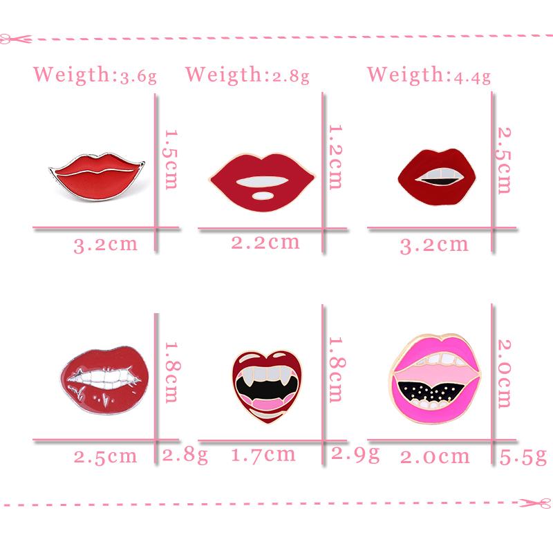 Variedad de Broches de Esmalte de Labios Rojos Moda Romántico Sexy Boca Pines de Solapa Chaquetas Insignia para Mochila Joyería Vintage Regalo Para Mujeres