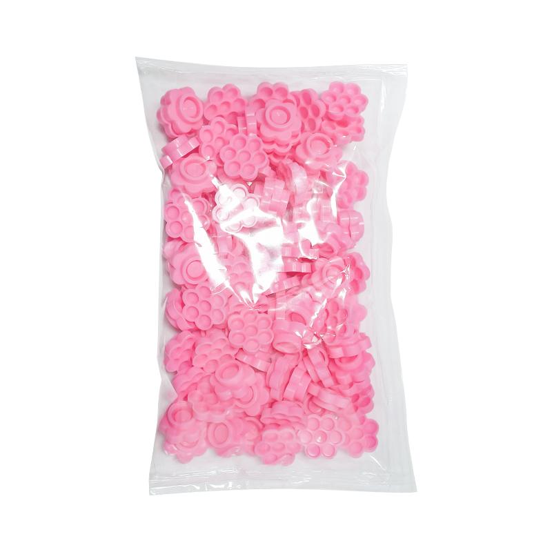 100/200/500pcs Eyelash Extension Pink Flower Glue Delay Cup Tattoo Adhesive Pigment Holders Grafting Eye Lashes Holding Trays