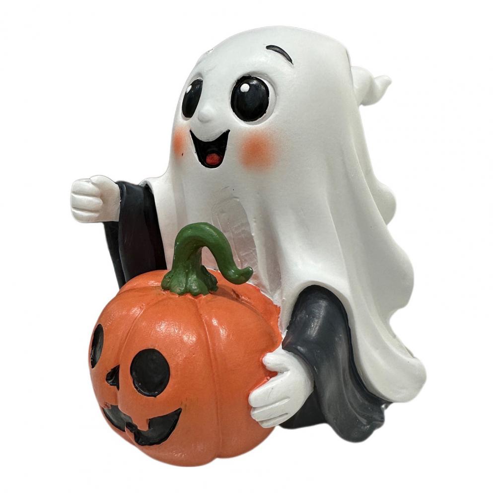 Halloween Ornament Atmosphere Decor Spooky Halloween Ghost Pumpkin Sculpture Haunted House Decor Realistic for Fireplace