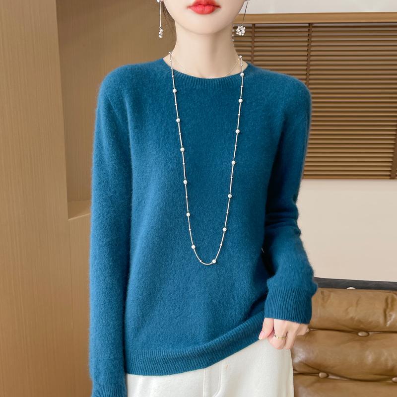 Women's Cashmere Sweater Qinghe Cashmere 30% Cashmere 70% Wool Autumn and Winter Pullover Warm and Fashionable