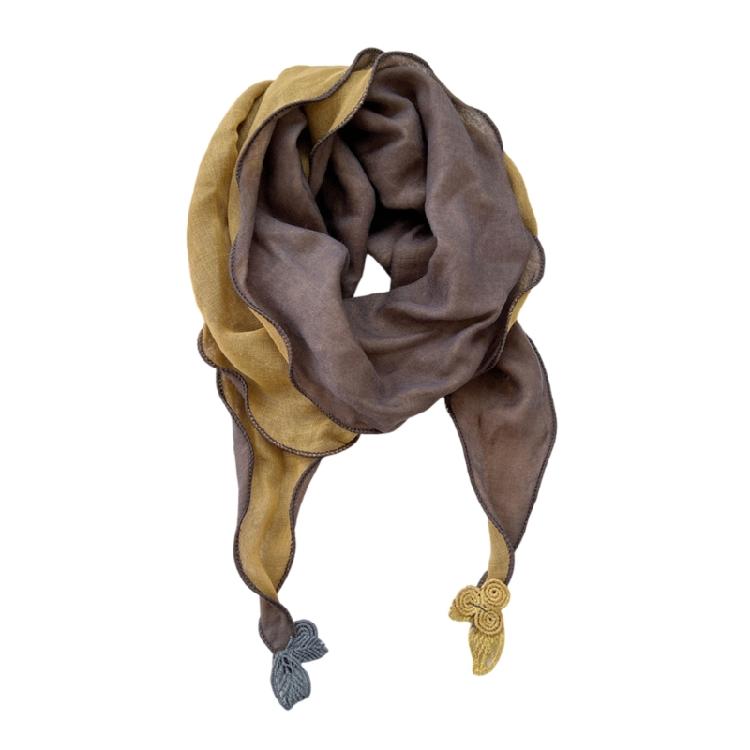 Stylish Cotton Linen Scarf Bandana for Women Double Layer Design Cold Weather Protections Stylish Headscarf Accessory