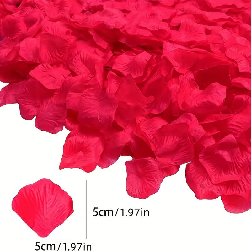 1000pcs Fake Rose Petals | Romantic Wedding Flower Decoration | Party Event Shooting Tool Suitable for Couples DIY Handmade Date