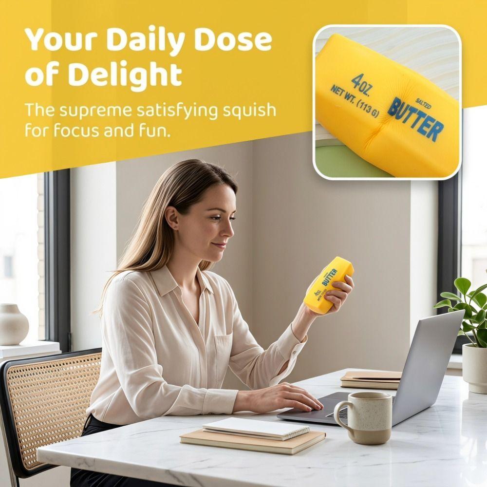 Creative Butter Stick Squeezing Super Soft Hand Relax Slow Rebound Butter Stick Comfortable Kneading Realistic Butter Sticks