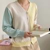 New ArriVals Open Run V Neck TOne On TOne Ribbed Knit Spring Cardigan