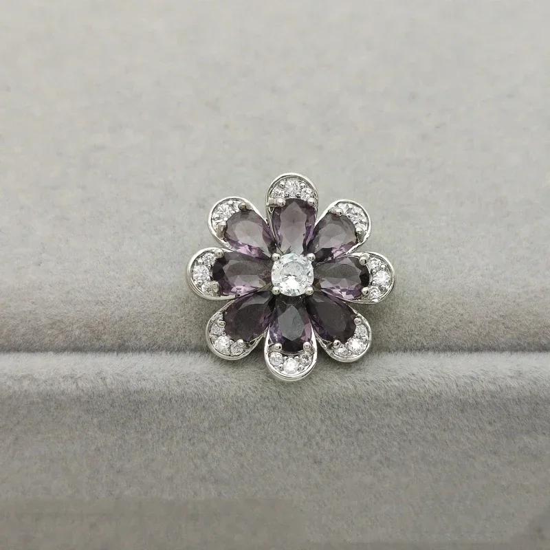 5pcs Colorful Zircon Flower Design Luxury Shank Buttons Of Clothing Elegant High Quality Shinning Rhinestone Sewing Button