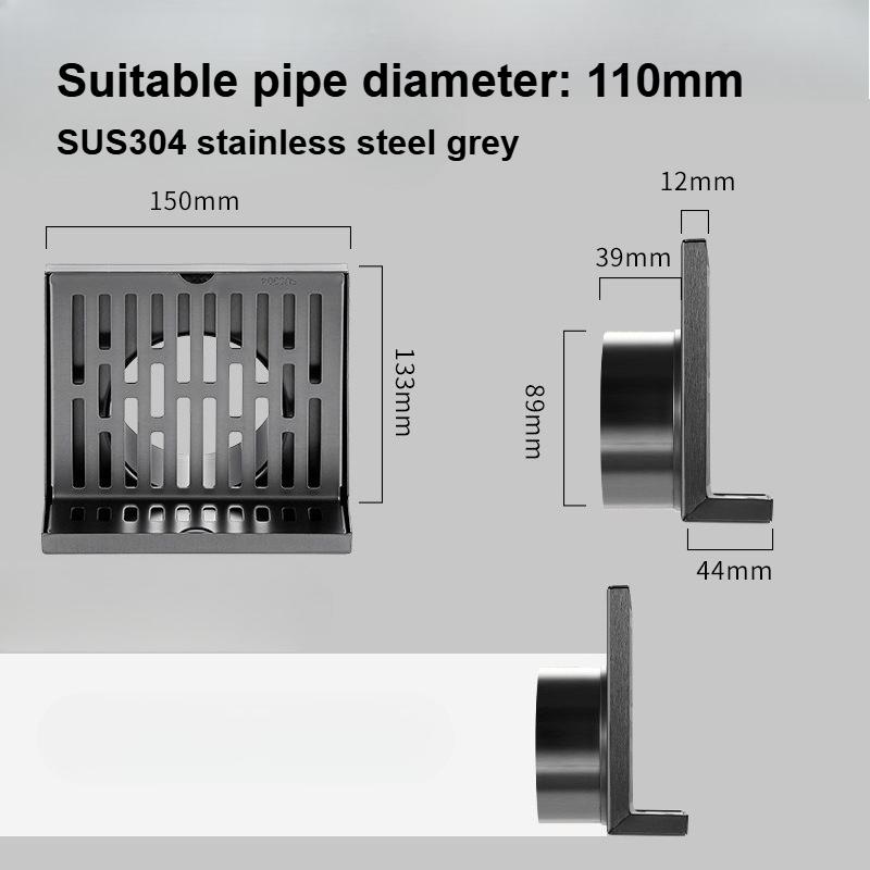 Outdoor balcony L-shaped floor drain 304