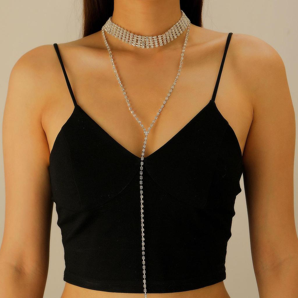 Luxury Teardrop Necklace & Earrings Set: Bridal & Evening Diamond Jewelry