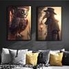 Vintage Steampunk Cat City Retro Animals Owl Raven Frog Monkey Wall Art Posters Canvas Painting Prints Pictures Home Room Decor
