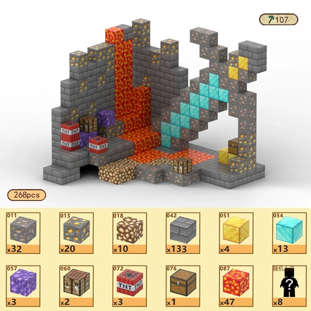 

Магнитные строительные блоки Mine World Магнитные кубики Лесной набор для мальчика девочки ребенка возраста 3+ Сделай сам модель Детская STEM сенсорная игрушка подарок