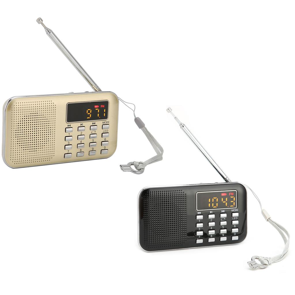 Digital Radio Mini Portable Radio Subwoofer Card MP3 Player Bass Speaker for Senior