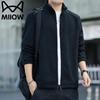 MIIOW Men's Fleece Stand-Collar Casual Windproof Jacket