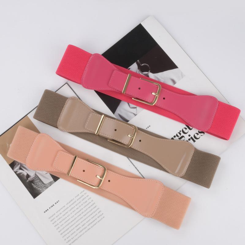 Elastic Belt Women'S Personalized Dress Suit Decorative Temperament Waist Seal Elastic Belt Leather Belt