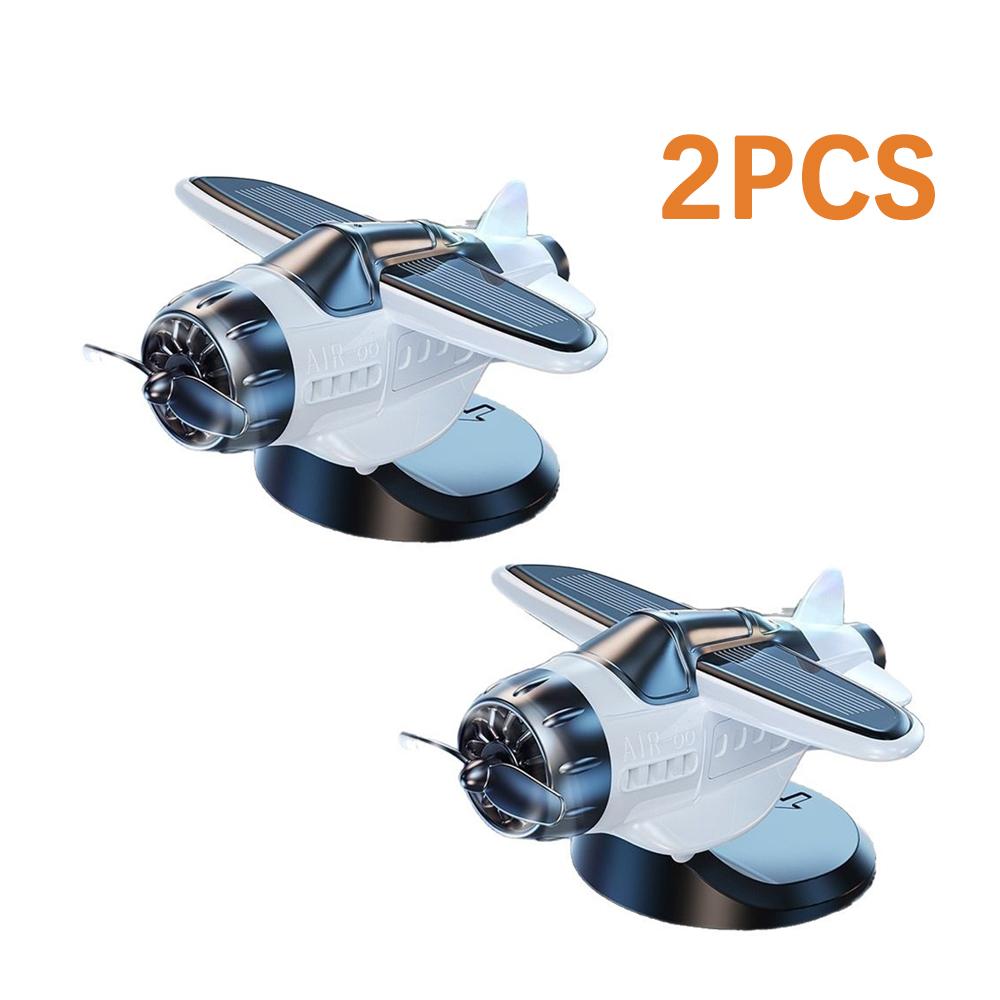 Car Solar Airplane Ornaments 360° Rotary Creative Car Center Console Solar Powered Aircraft Ornaments Car Interior Decoration Car Accessories