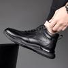 Fashion Fashion Cow Leather Velvet Warm Platform Sneakers for Men Autumn Winter Soft-soled Casual New Designer Ankle Boots Shoes Male