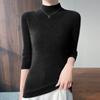 Women S Half High Neck 5 Sleeve Pullover Knit Sweater Solid Color