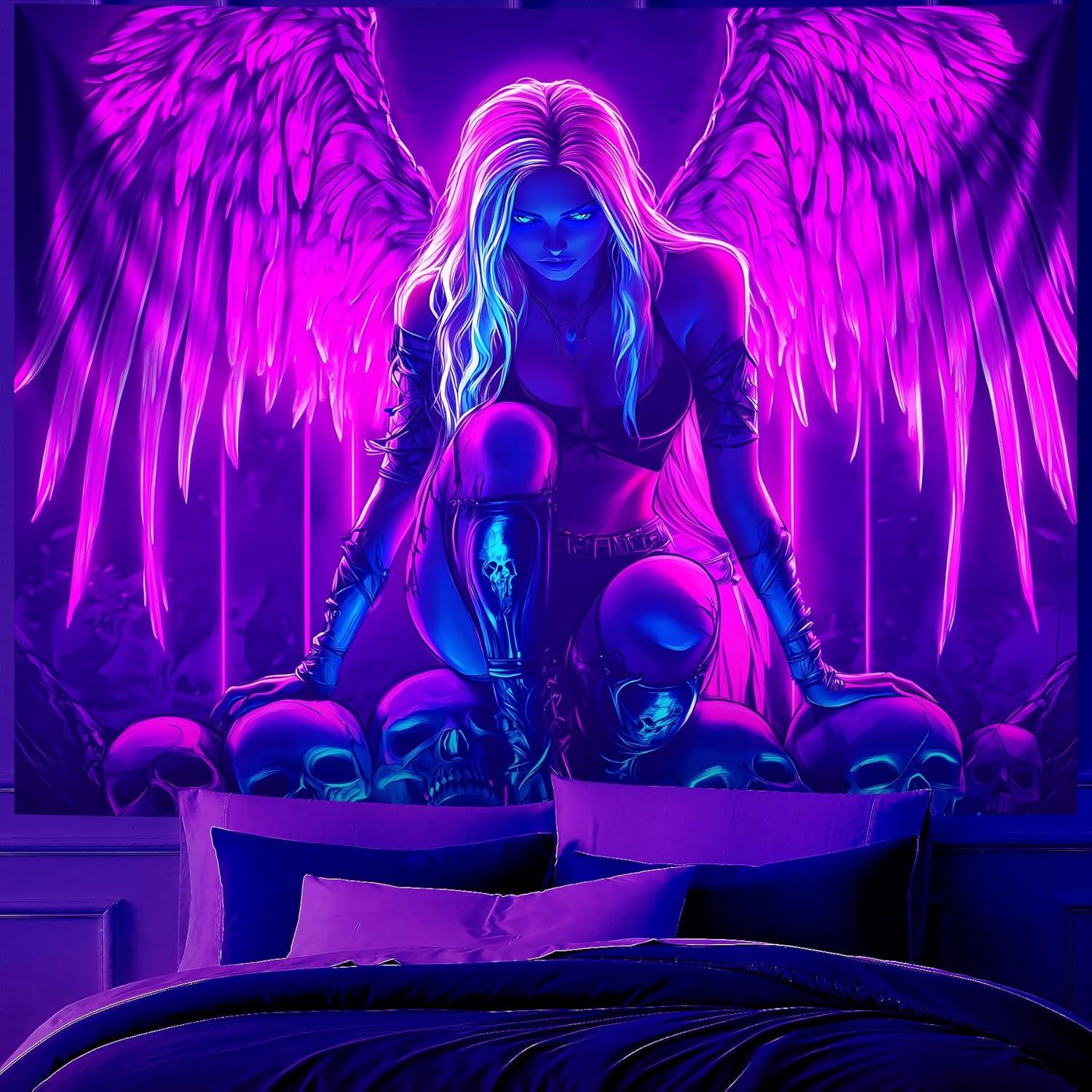 Dark Night Wing Tapestry Glows in the Dark UV 75x100