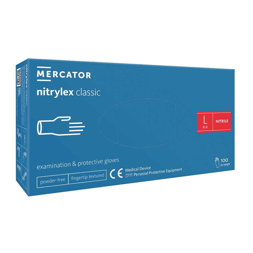 Nitrile Gloves Blue Mercator Nitrylex Classic 100 Pieces Carton 10 Pack