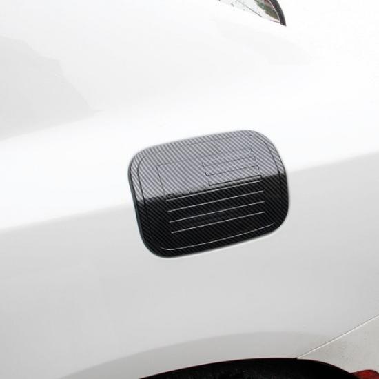 Carbon fiber style exterior fuel tank gas door cover trim fit for Dodge Charger