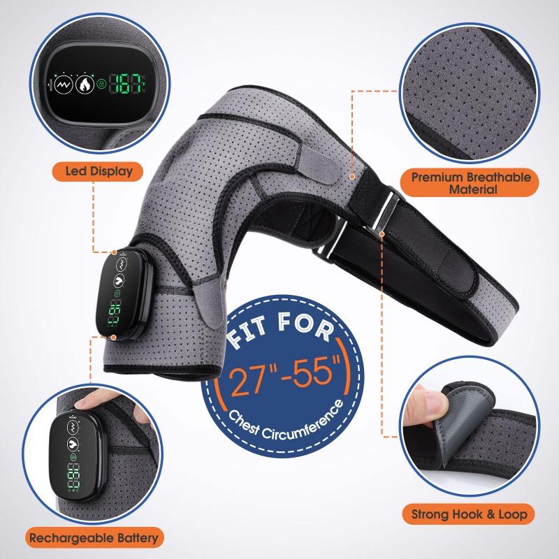 1PC Hole Shoulder Pads Electric Heating Shoulder Pads Electric Heat Compress Neck and Shoulder Joint Strain Heating Vibration Massager