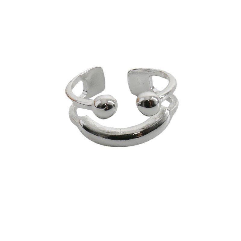 2025 Minimalist Women's High-End Smiley Face Ball Ring