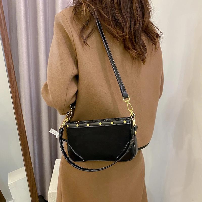 Новые модные ретро сумки через плечо женские классические универсальные простые женские — фото 5