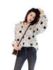 Retro Hong Kong Style Women's Print Blouse - 2025 Spring/Autumn Collection, Loose Fit, Lazy Style Shirt