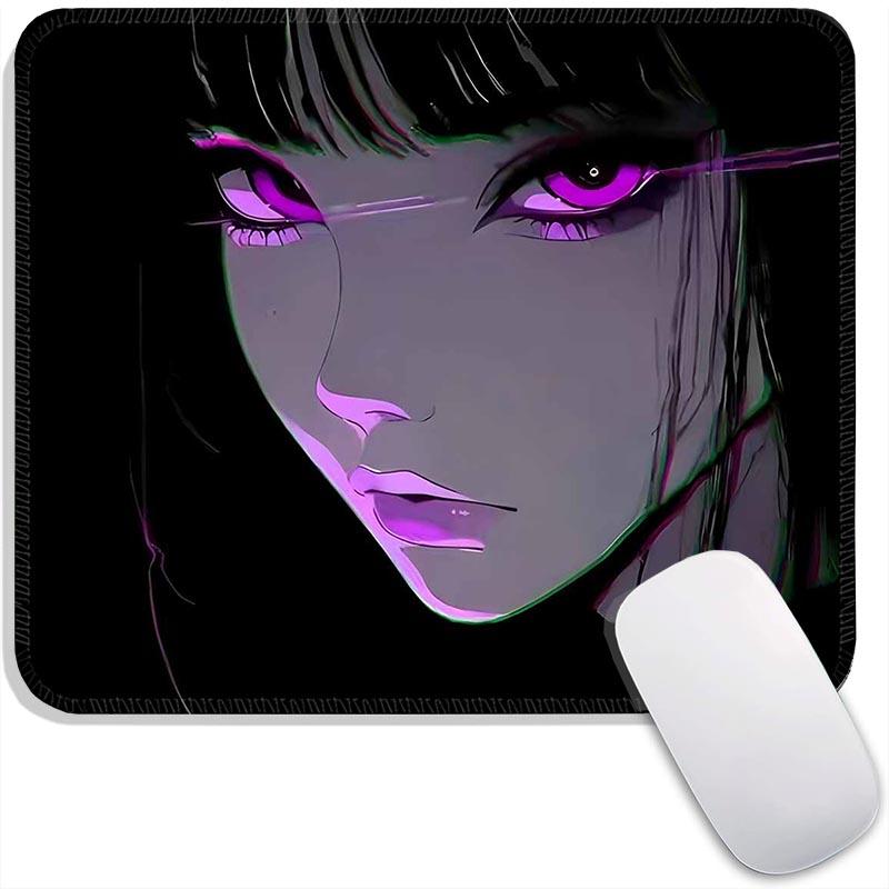 Standard Mouse Pad Purple Anime Grils Gamer Cabinet Small Gaming Mousepad Travel Mouse Mat Plymouth Non-Slip Office Mousemats