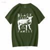 Black Sheep of the Family Long or Short Sleeves Vintage Washed Streetwear Comfortable Stretched Breathable Slightly Soft Homme