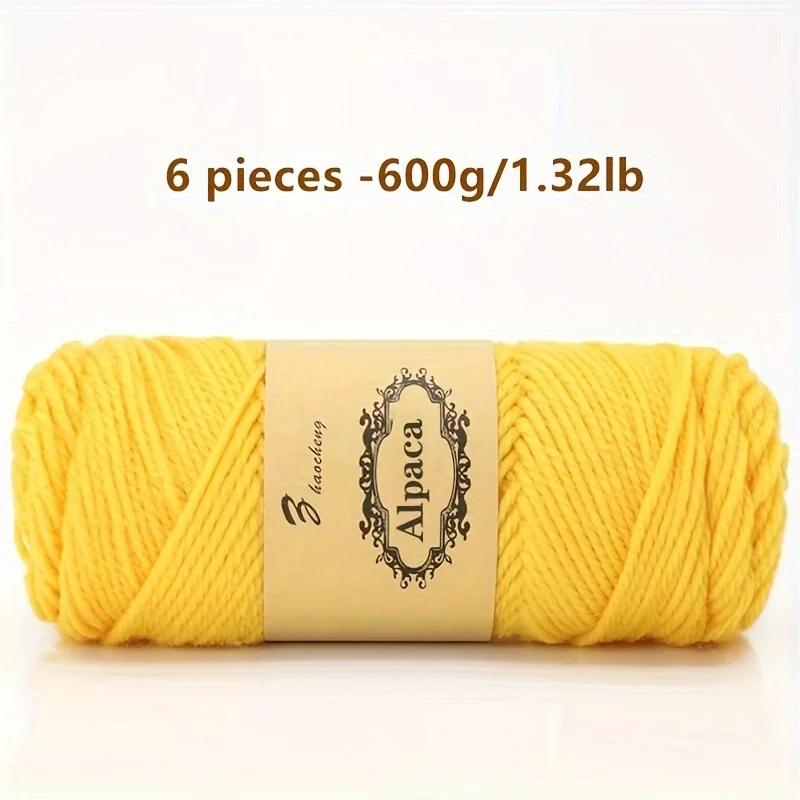 6 Pcs Premium Soft & Durable Alpaca Blend Yarn Worsted Weight, Perfect for Knitting Sweaters Assorted Colors