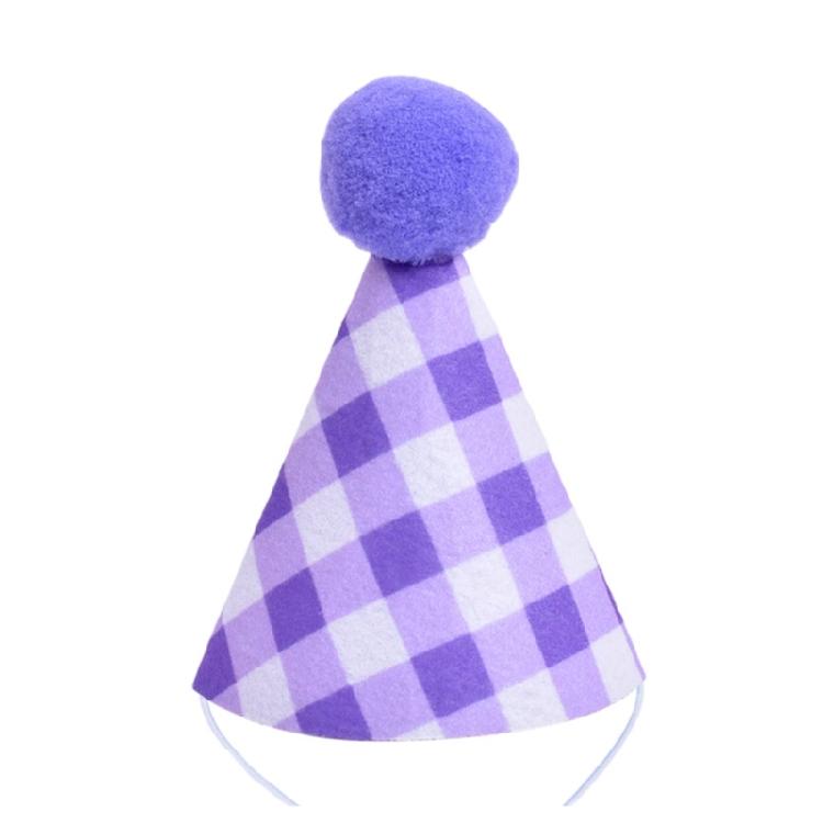 Small Dog Cats Party Hat for Birthday Celebration, Checkered Pet Cap with 10 X 6 Cm Size, Elastic Cord, Costume Headwear for Family Photos