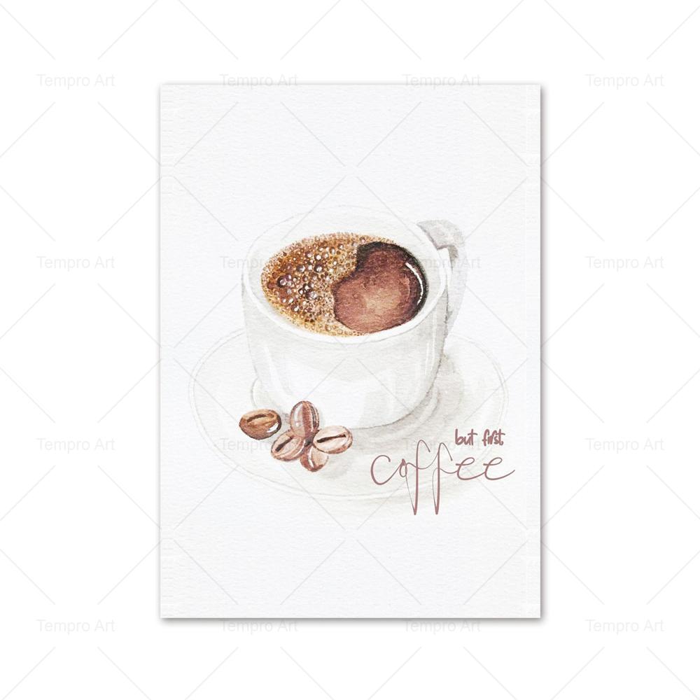 Kávový plakát Minimalistický kofein Kakaový šálek Obraz na plátně Severské obrazy Wal Art Cofe Kuchyň Obývací pokoj Domácí dekorace
