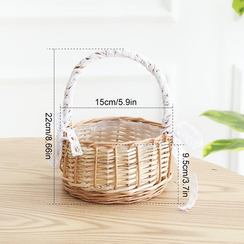 Small Wicker Basket With Handle For Picnics Or Home Decor Flower Girl Basket Mini Hamper Basket