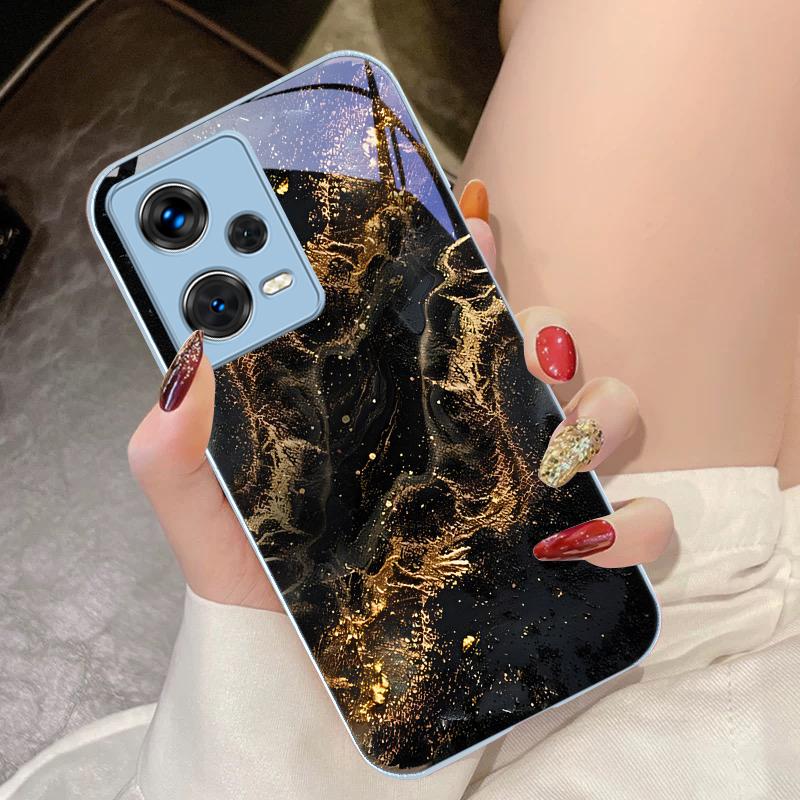 Preto Dourado Escuro Para Xiaomi 14 Ultra 13 Lite Redmi Note 13 11 Pro 12 Plus Poco X6 3 Pro F4 6 GT Capa de Vidro Temperado para Celular