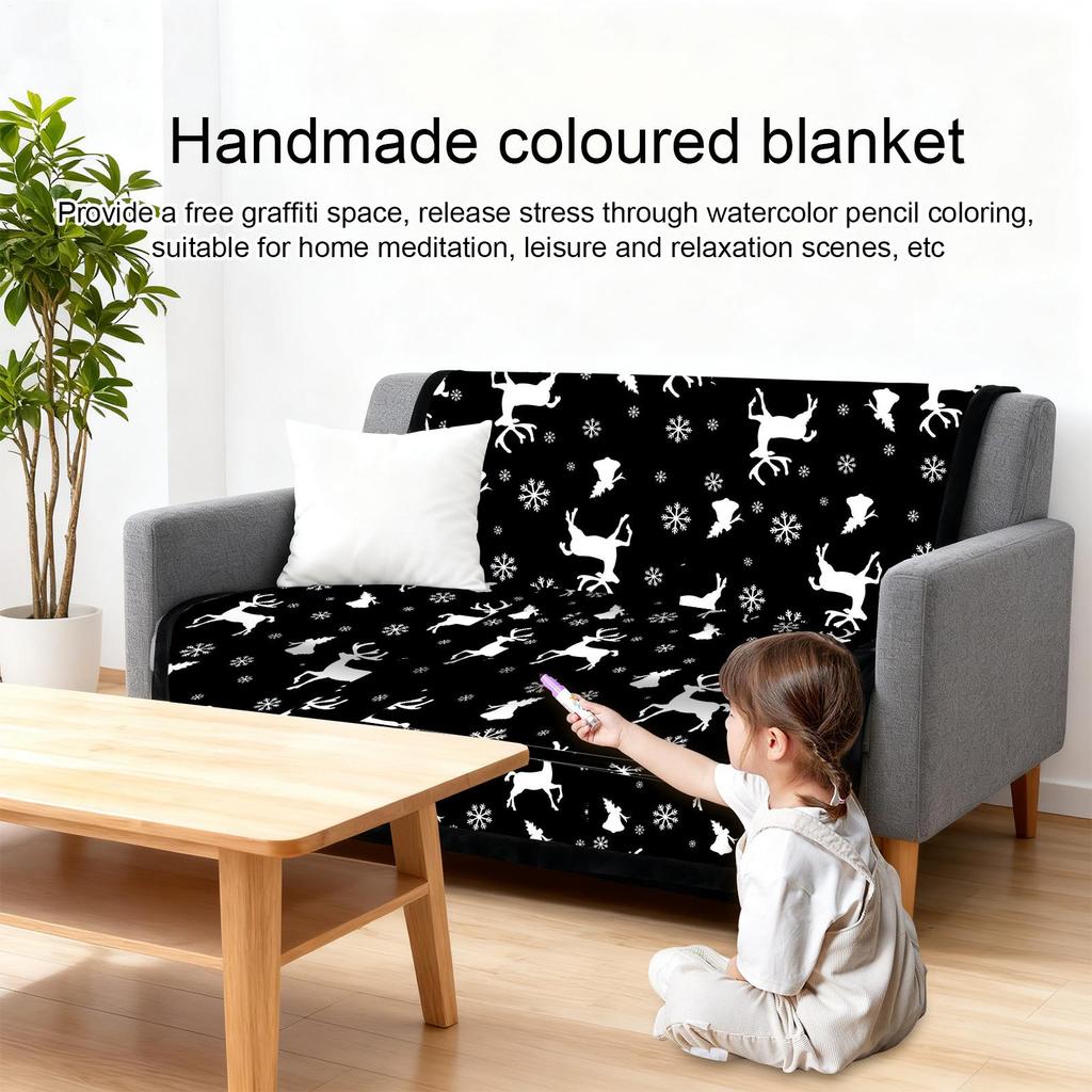 Coloring Blankets For Adults Washable Christmas Decoration DIY Washable Coloring Blanket For Children Teens Adults Craft Lovers