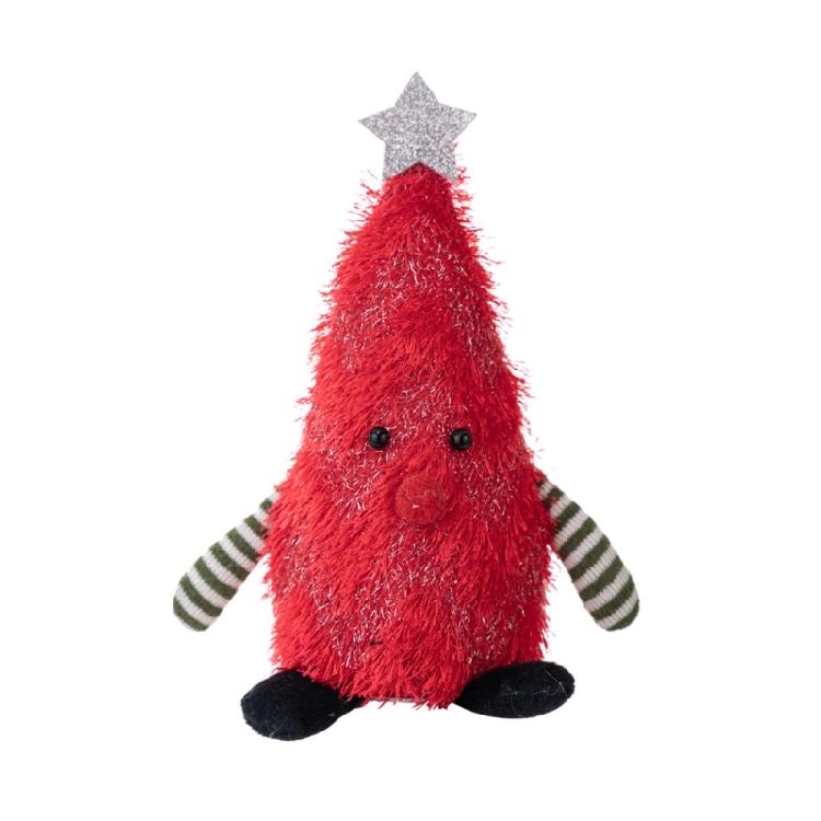 No Cord Needed Plush Christmas Tree Decors with Gentle Light Kids Room Holiday Decoration for Night Ambiances