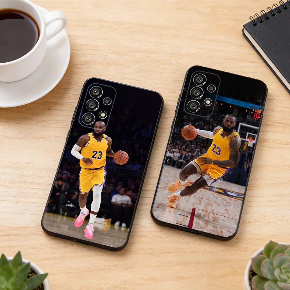 Sport Basketball L-LeBron James Handyhülle Schwarzes Silikon Weich Für Samsung S25,S24,S21,S22,S23,S30,Ultra,S20,Plus,Fe,Lite