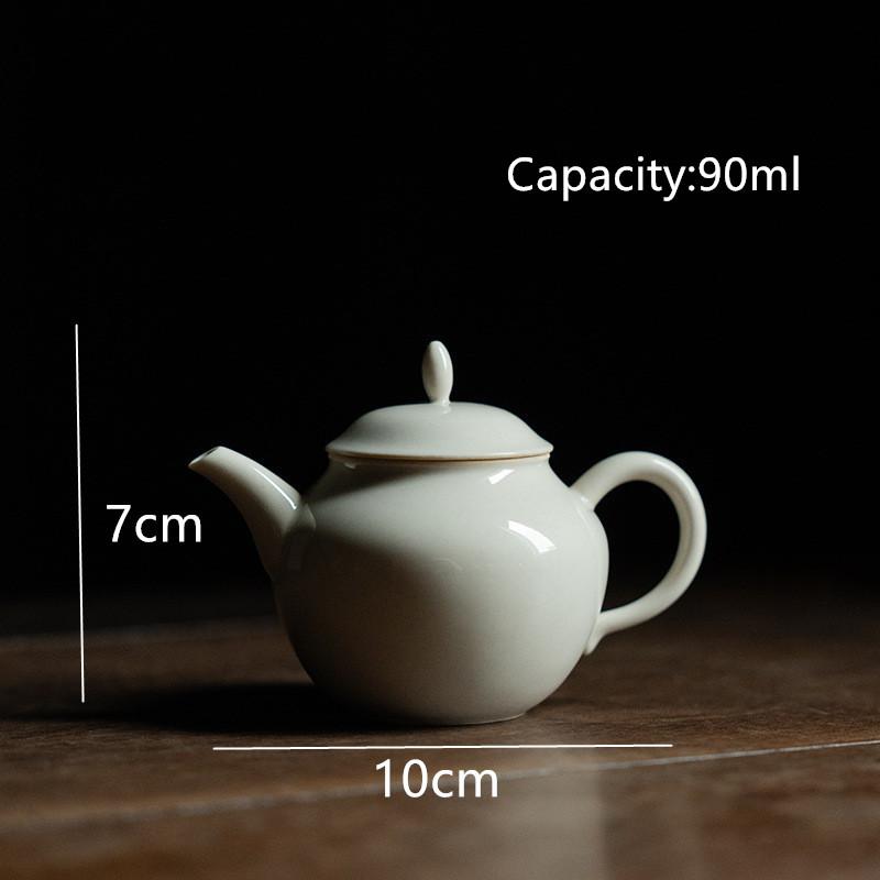 Chinese Retro Handmade Ceramic Teapots Solid Color Porcelain Tea Pot Household Beauty Tea Infuser Kettle Travel Tea Set Teaware