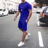 New Men's Summer Street Men's Short-sleeved Shorts Two-piece Men's Casual Sports Large Size Suit Men