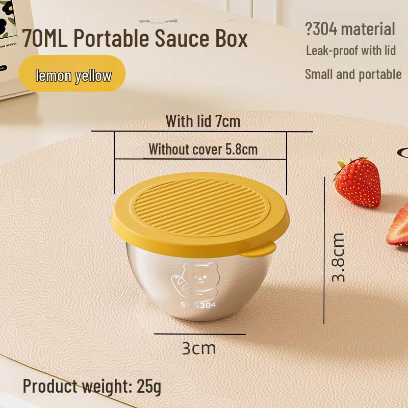 304 Stainless Steel Mini Dipping Sauce Bowl - Korean Style for Soy Sauce, Vinegar, Ketchup, and BBQ