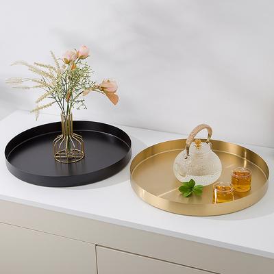 Iron Art Storage Tray Multipurpose Metal Pallet Organize Solid Color Decorative Candlestick Plate Ornaments Home Supplies