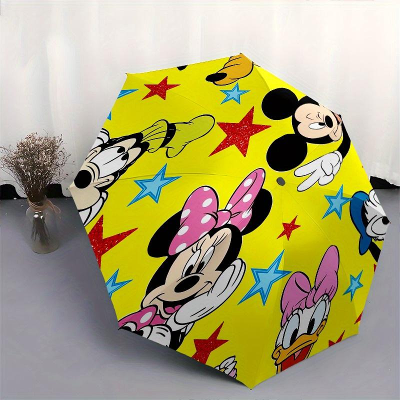 Mickey Mouse,Pluto Automatic Folding Umbrella - Simple 8-Rib Design, Bright Cartoon Pattern, Durable Iron Frame, Suitable For Travel, Outdoo