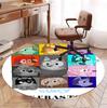 Bluey Pattern Round Rug, Indoor/Outdoor Mat, for Picnic, Gameroom, Bedroom, Office, Living Room, Home Decor Carpet, Birthday Gift