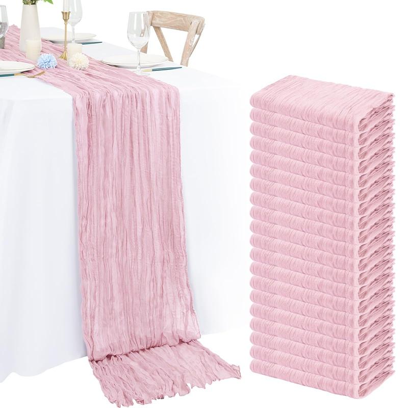 1pc Cheesecloth Table Runner Country Style Gauze Cheese Cloth Tablecloth For Wedding Bridal Shower Baby Shower Birthday Party