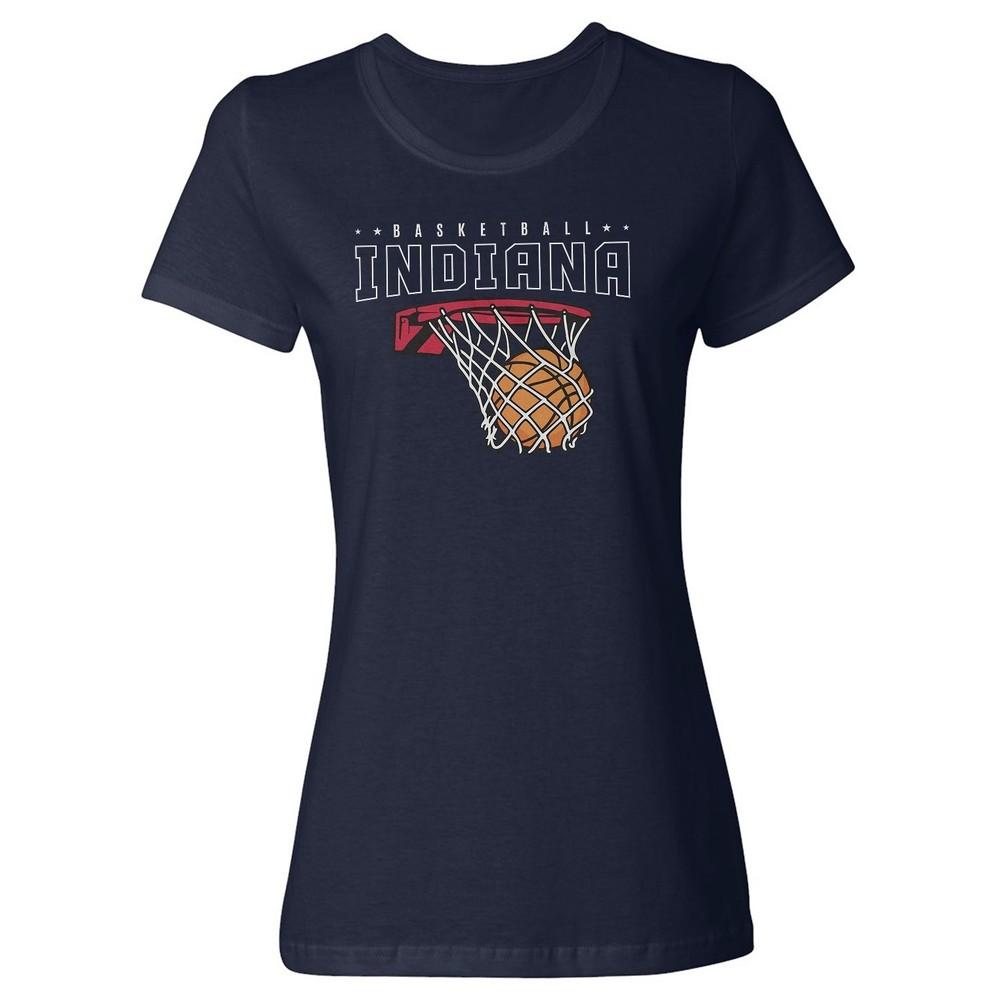 Indiana Hoop Design - Retro Basketball Champions Ladies  Crewneck T-Shirt Unisex T-Shirt L